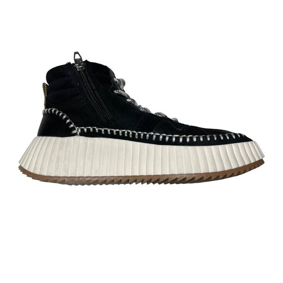 Dolce Vita Women's High-Top Sneakers size 6 Black White Side Zipper & Lug Sole - Picture 3 of 11